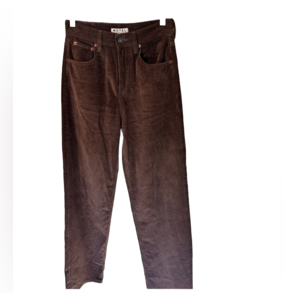 Motel Denim Women's Parallel Trouser Cord Dark Chocolate Size XXS 100% cotton